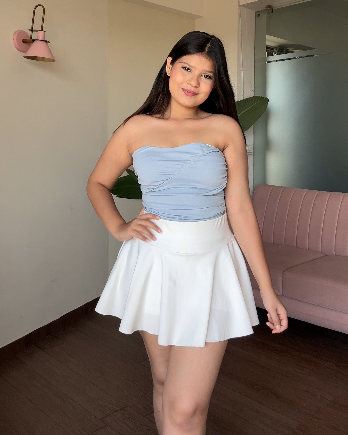 Baby Blue Ruched Tube Top