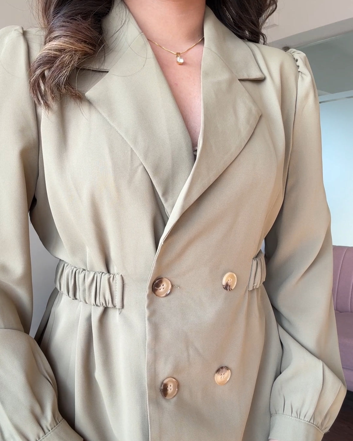 Back Button Up Blazer Dress