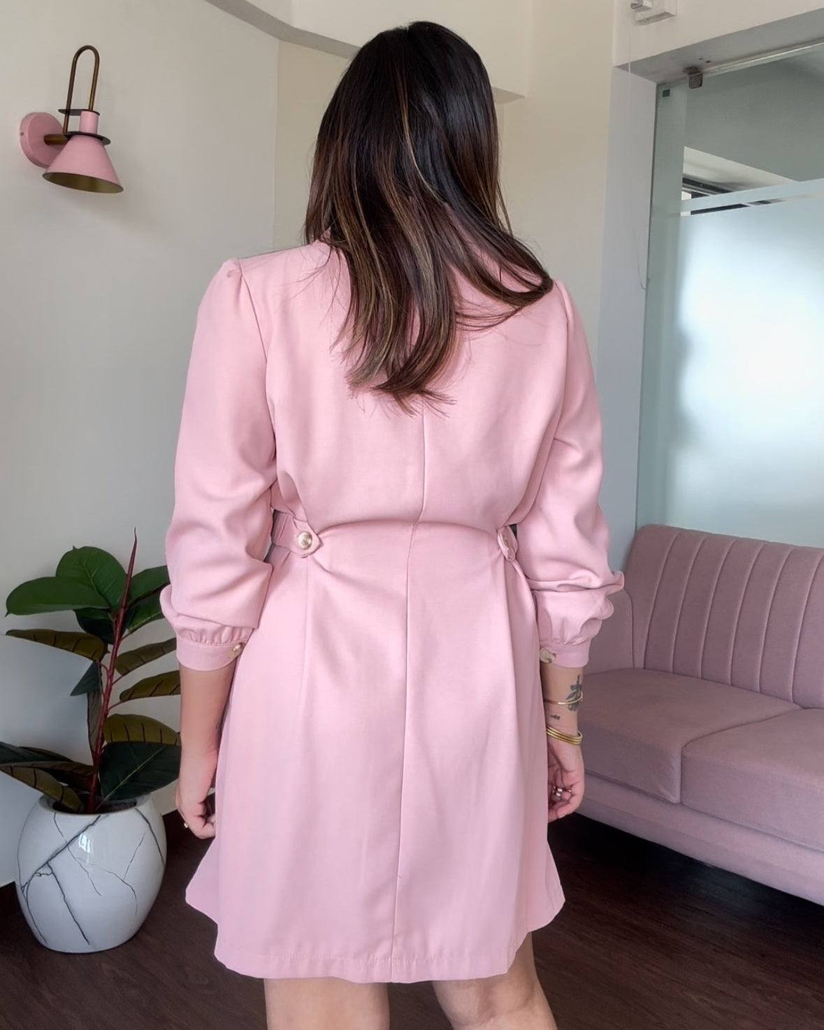 Back Button Up Blazer Dress