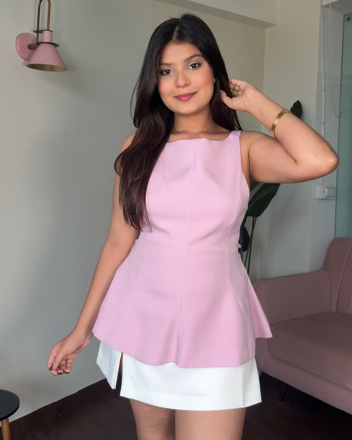 Back Tie Up Peplum Vest