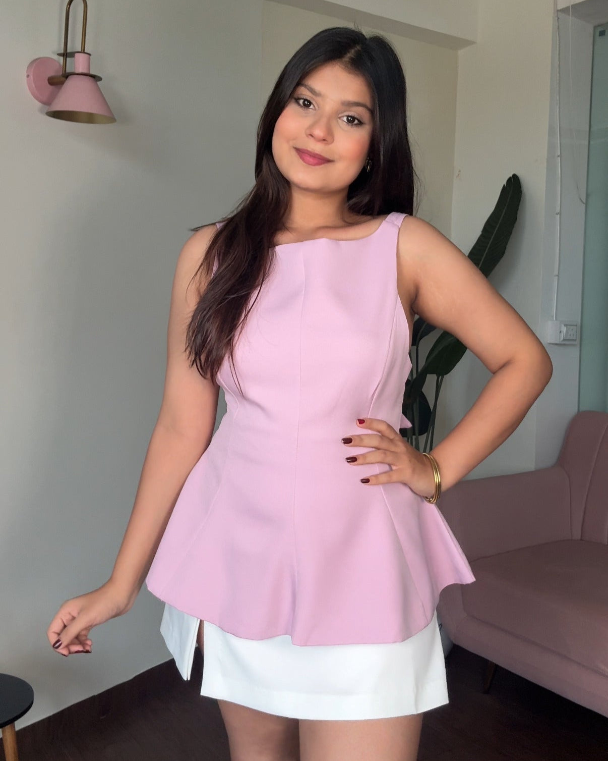 Back Tie Up Peplum Vest