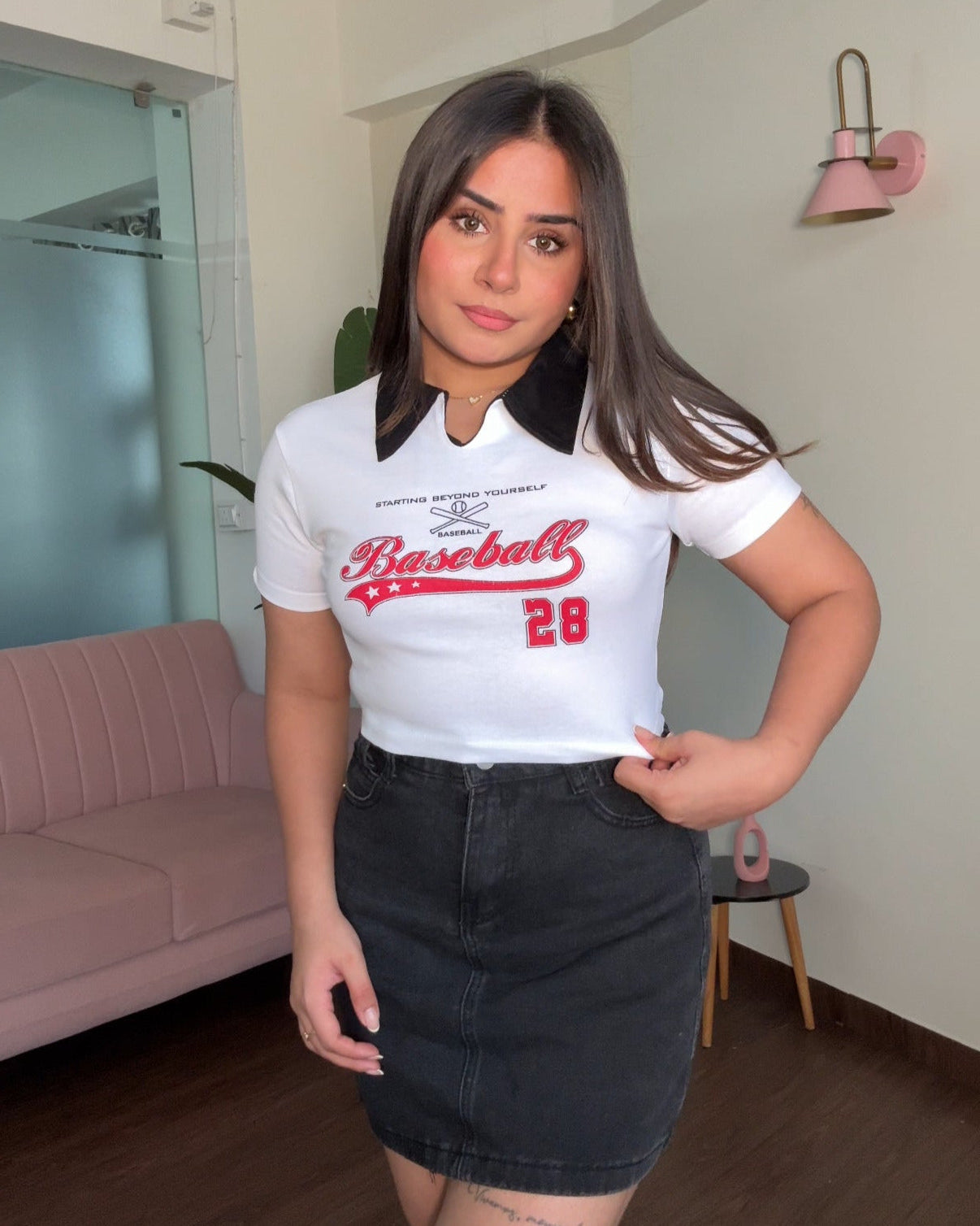 Baseball Polo Baby Tee