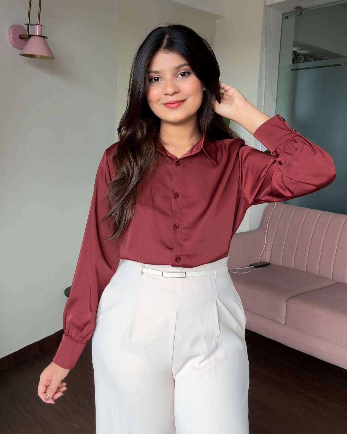 Solid Satin Shirt