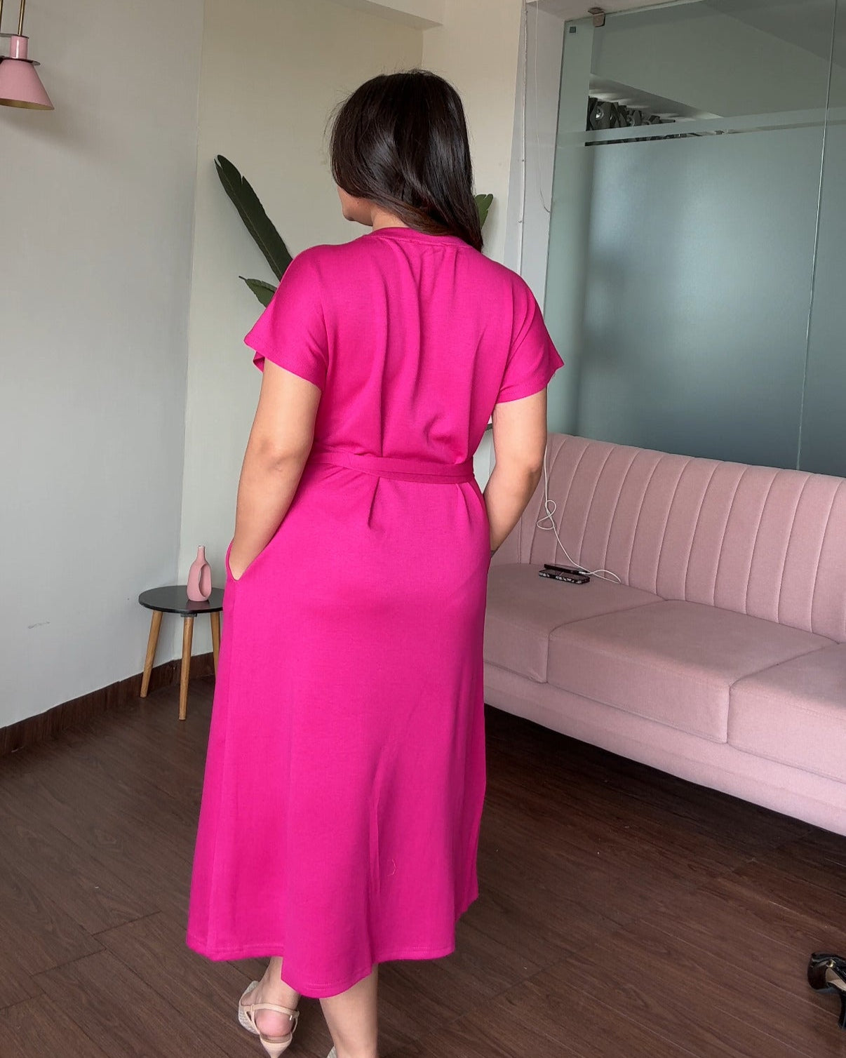 Basic Tie Up T-shirt Dress