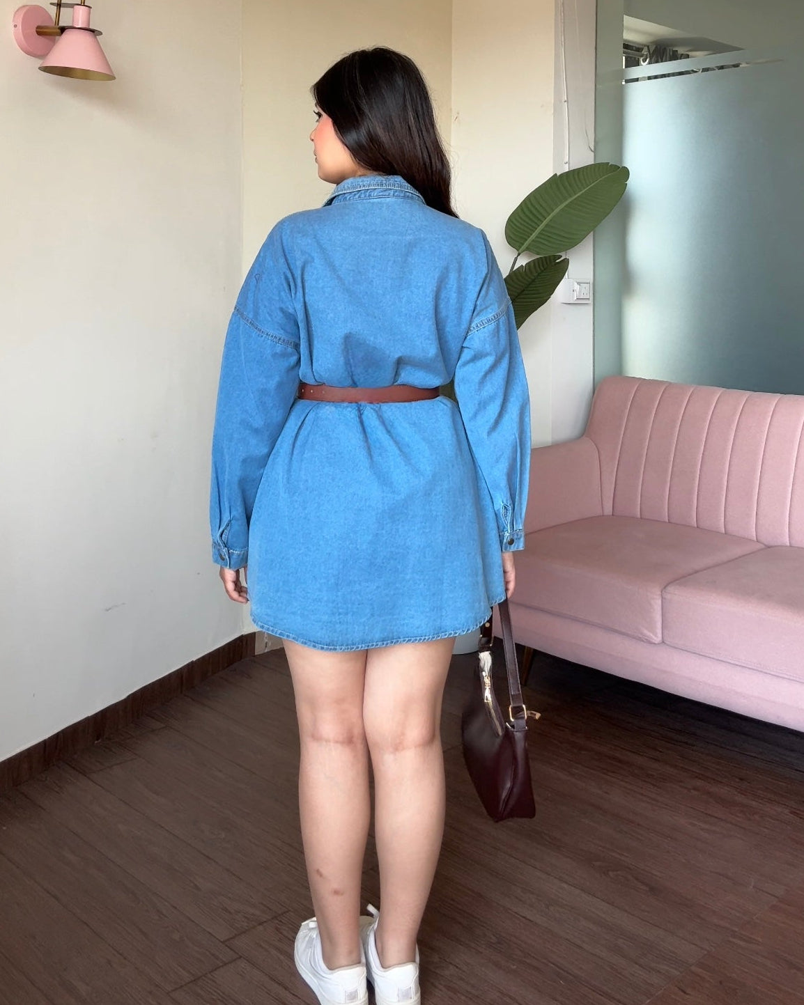 Belted Denim Shirt Dress