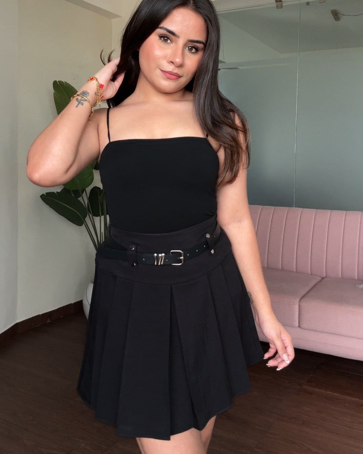 Belted Mini Tennis Skirt