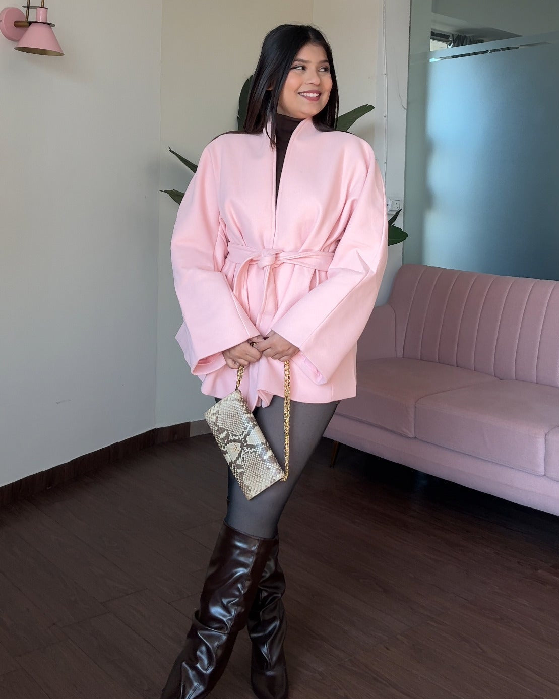 Blush Pink Classic Trench Coat