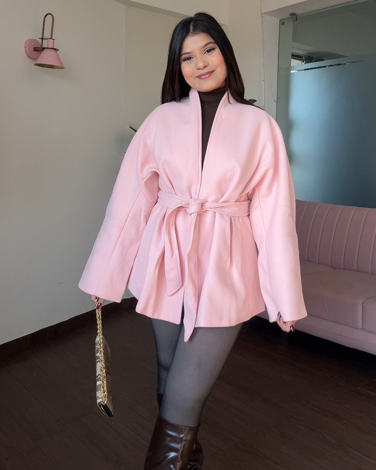 Blush Pink Classic Trench Coat