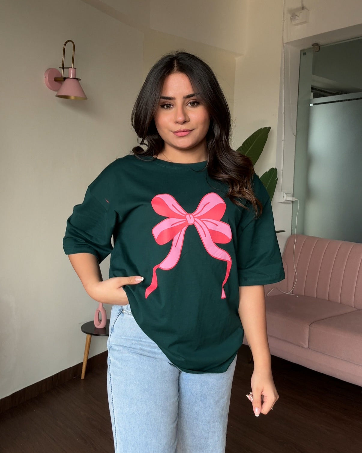 Bow Oversized Graphic Tee
