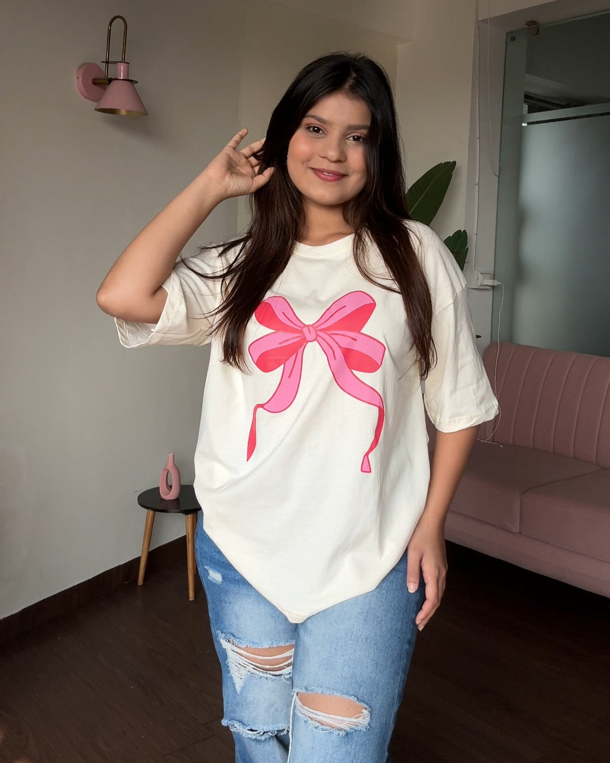 Bow Oversized Graphic Tee