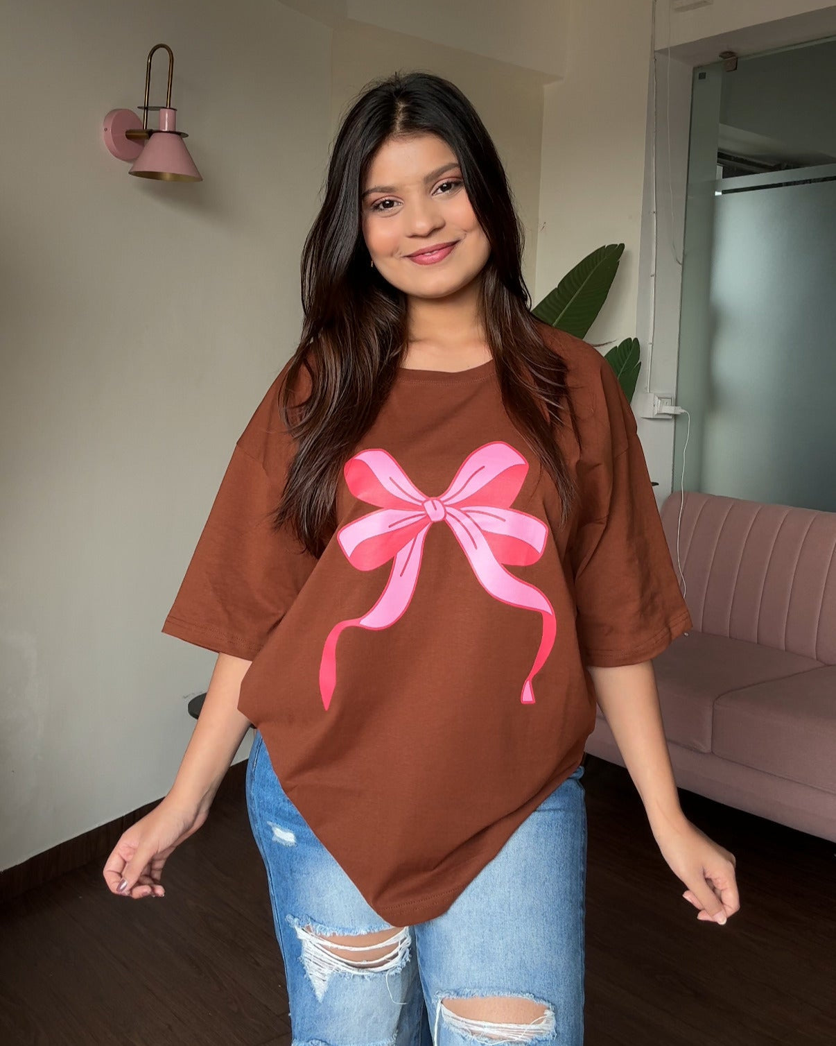 Bow Oversized Graphic Tee