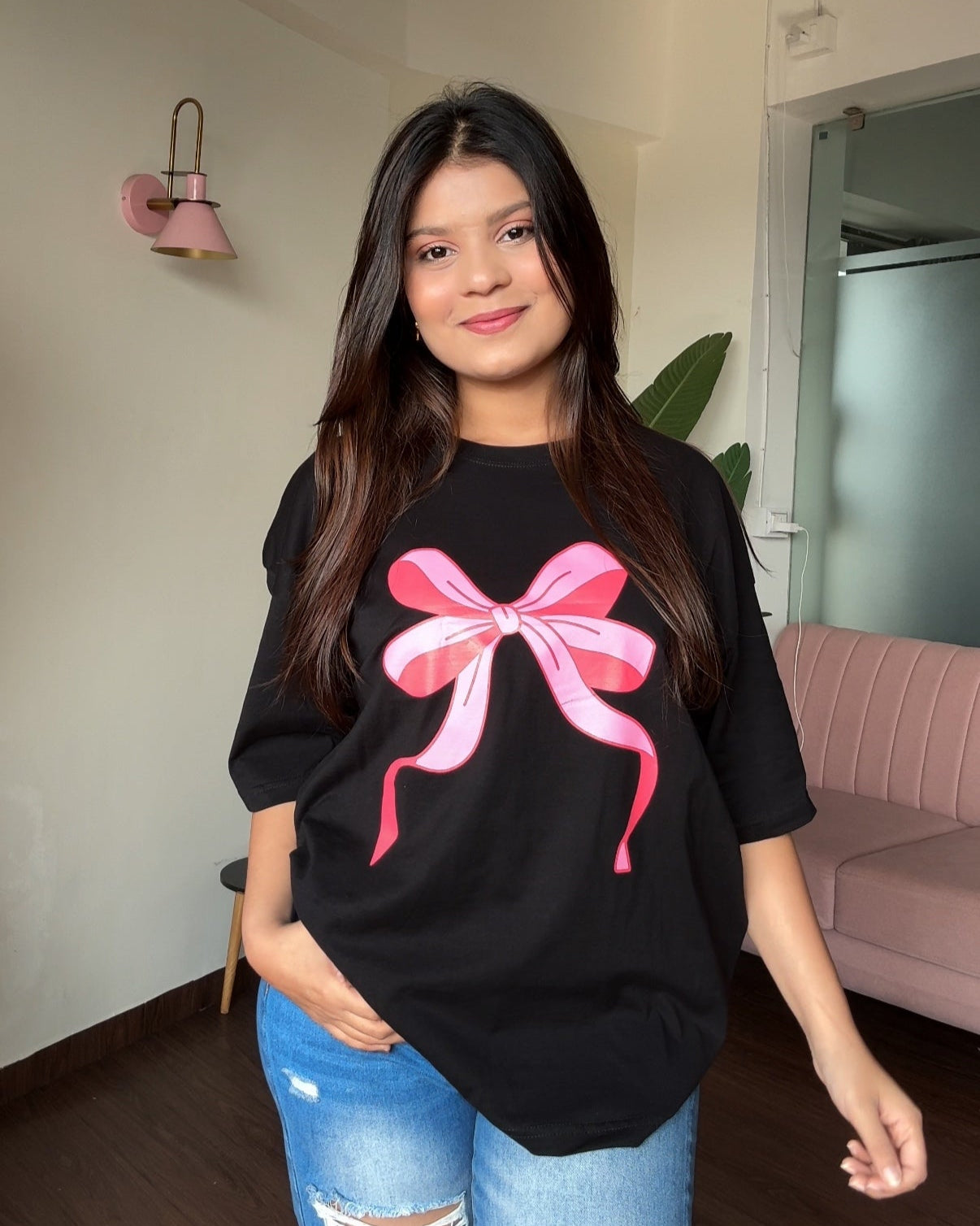 Bow Oversized Graphic Tee