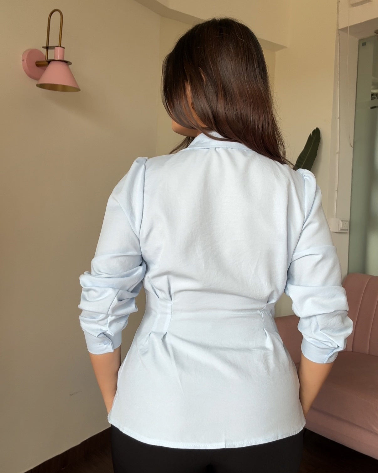 Button Up Fitted Structured Solid Shirt