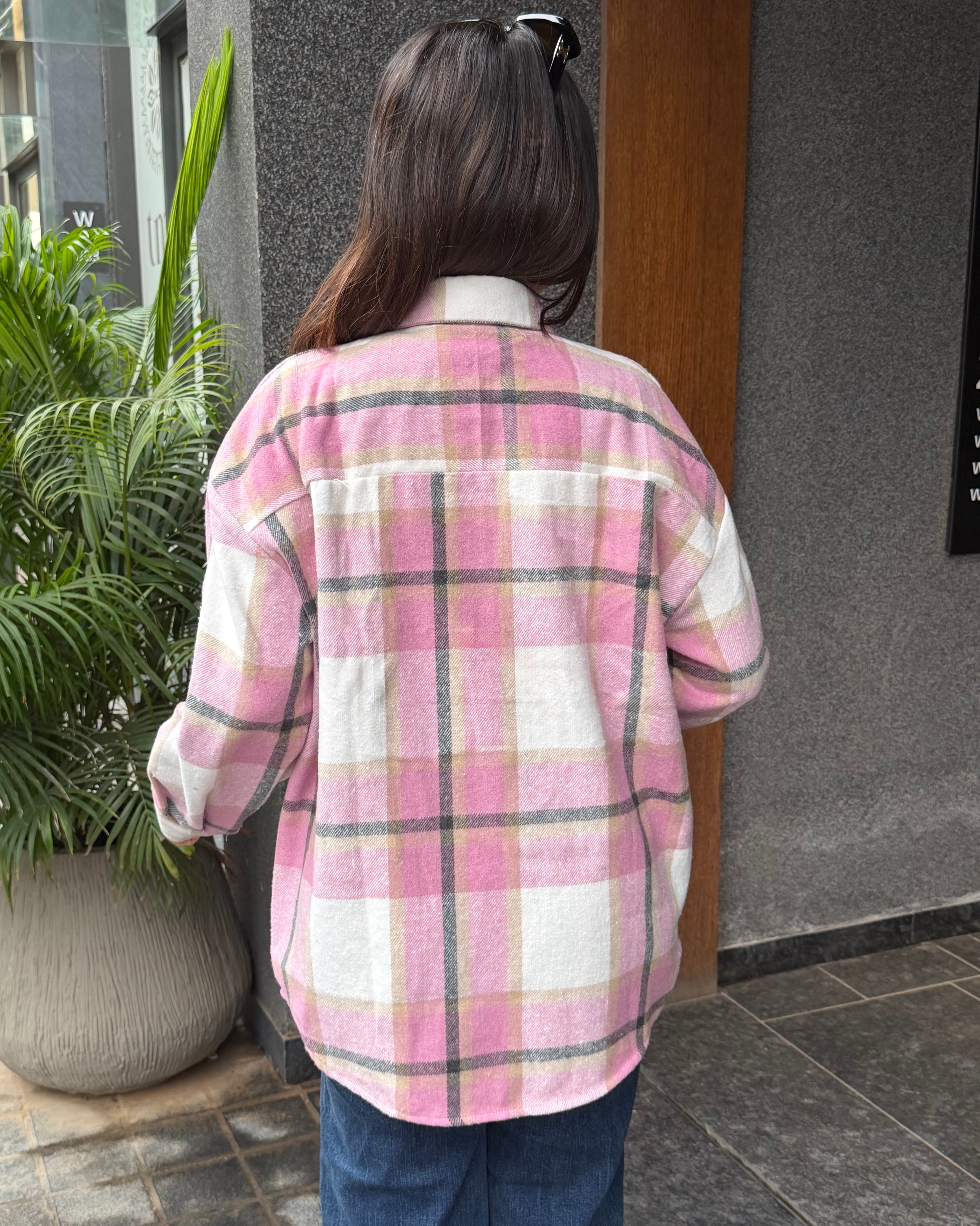 Checker Light Woollen Shacket