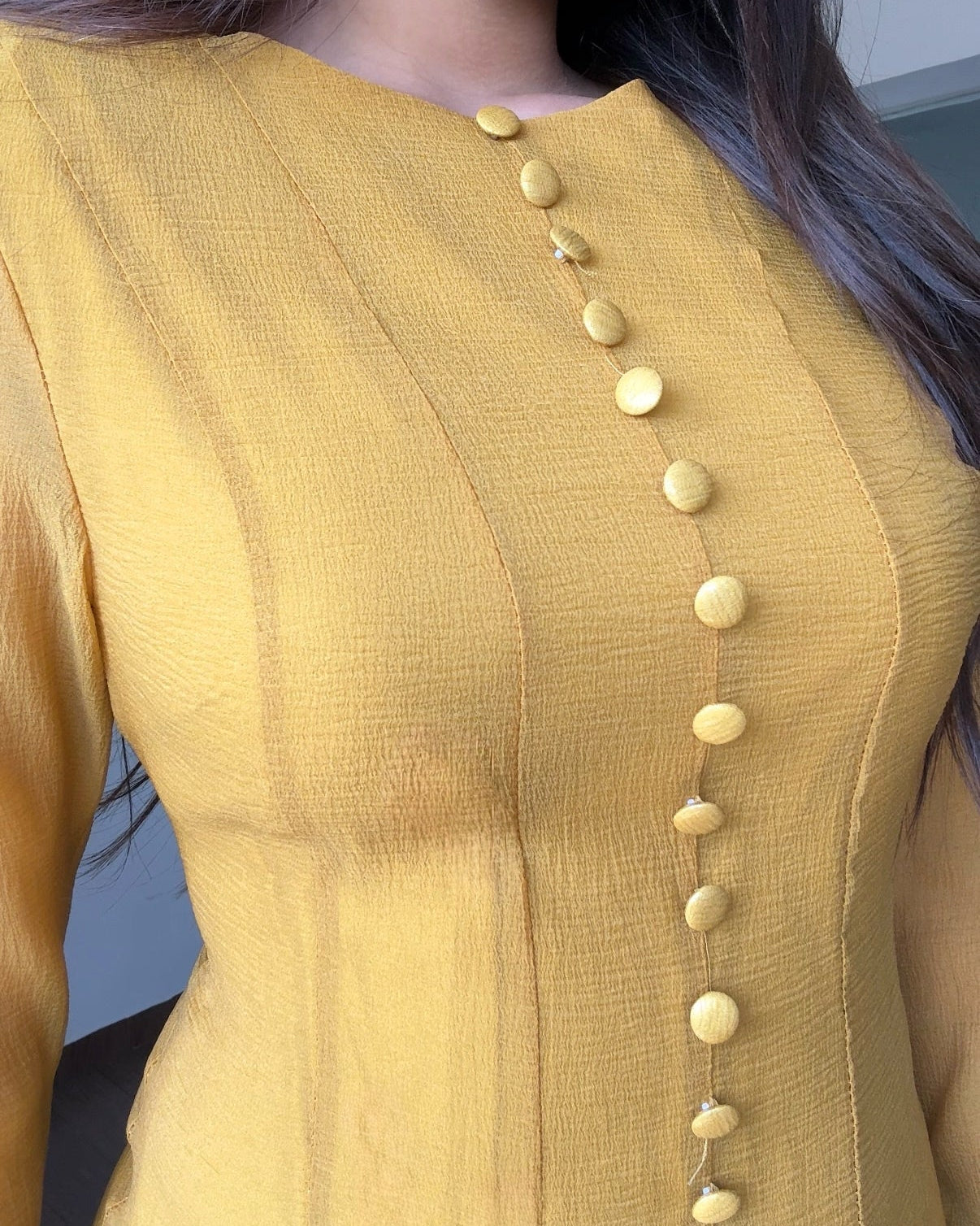 Chiffon Bell Sleeves Flared Dress