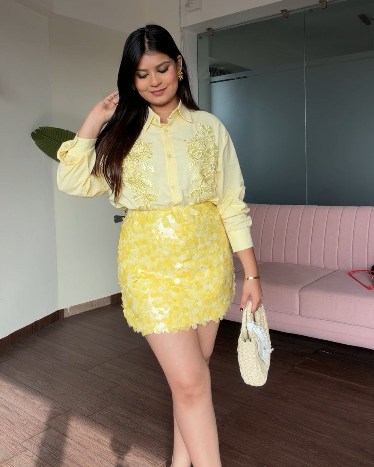 Lace Embellished Collared Shirt