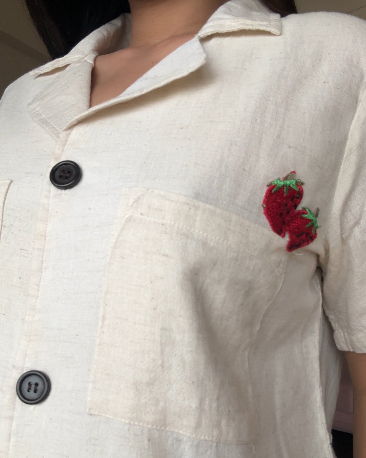 Cotton Basic Cropped Relaxed Fit Shirt
