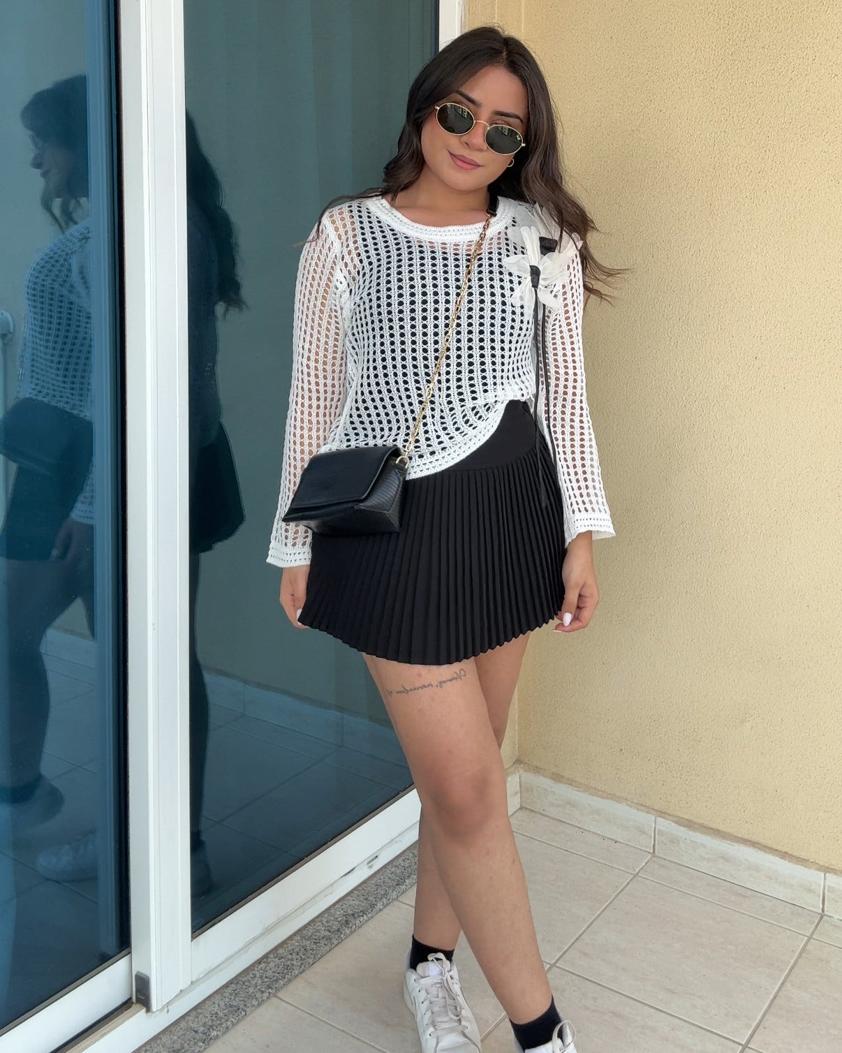 Crochet Full Sleeves Flower Pullover