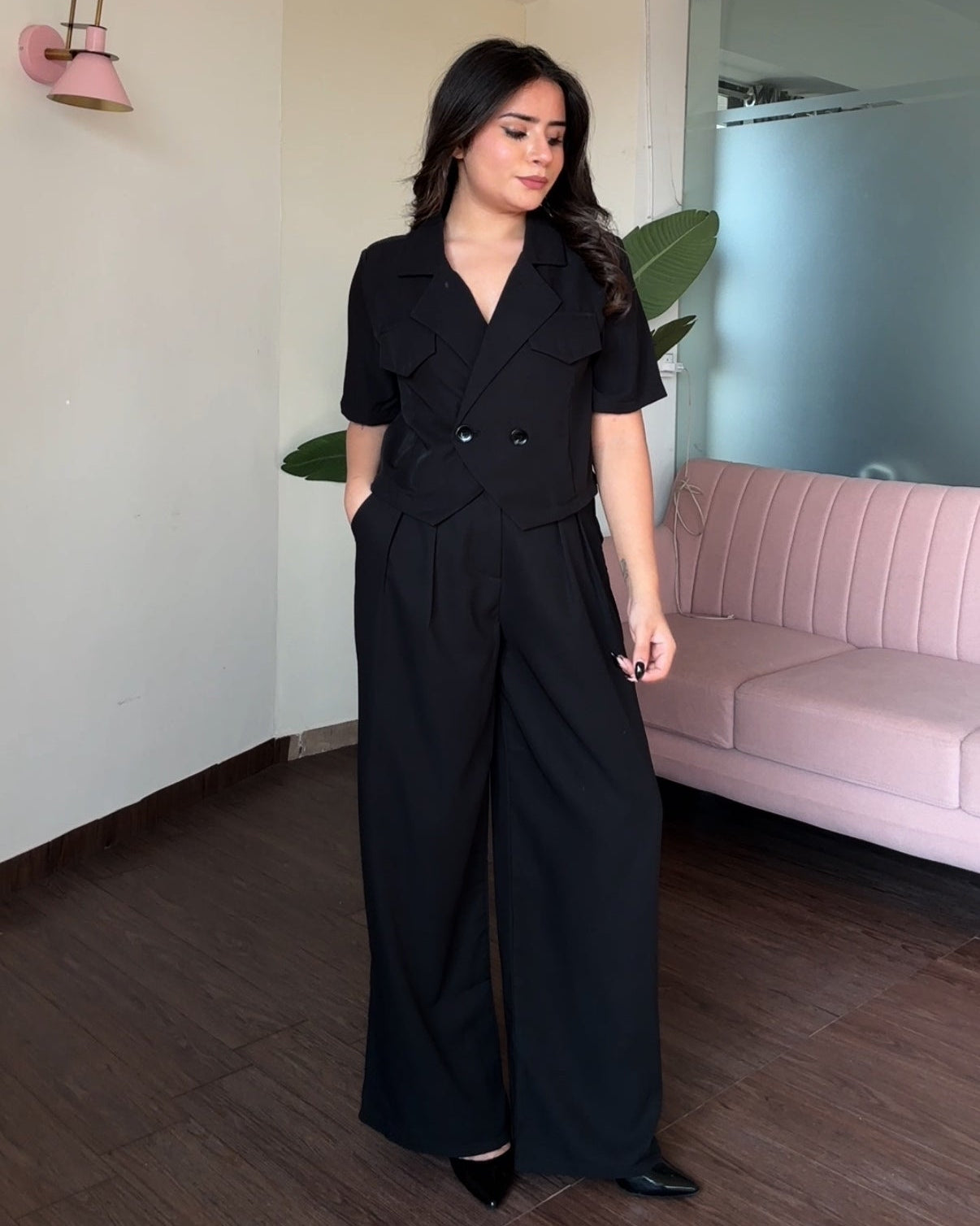 Cropped Blazer Set