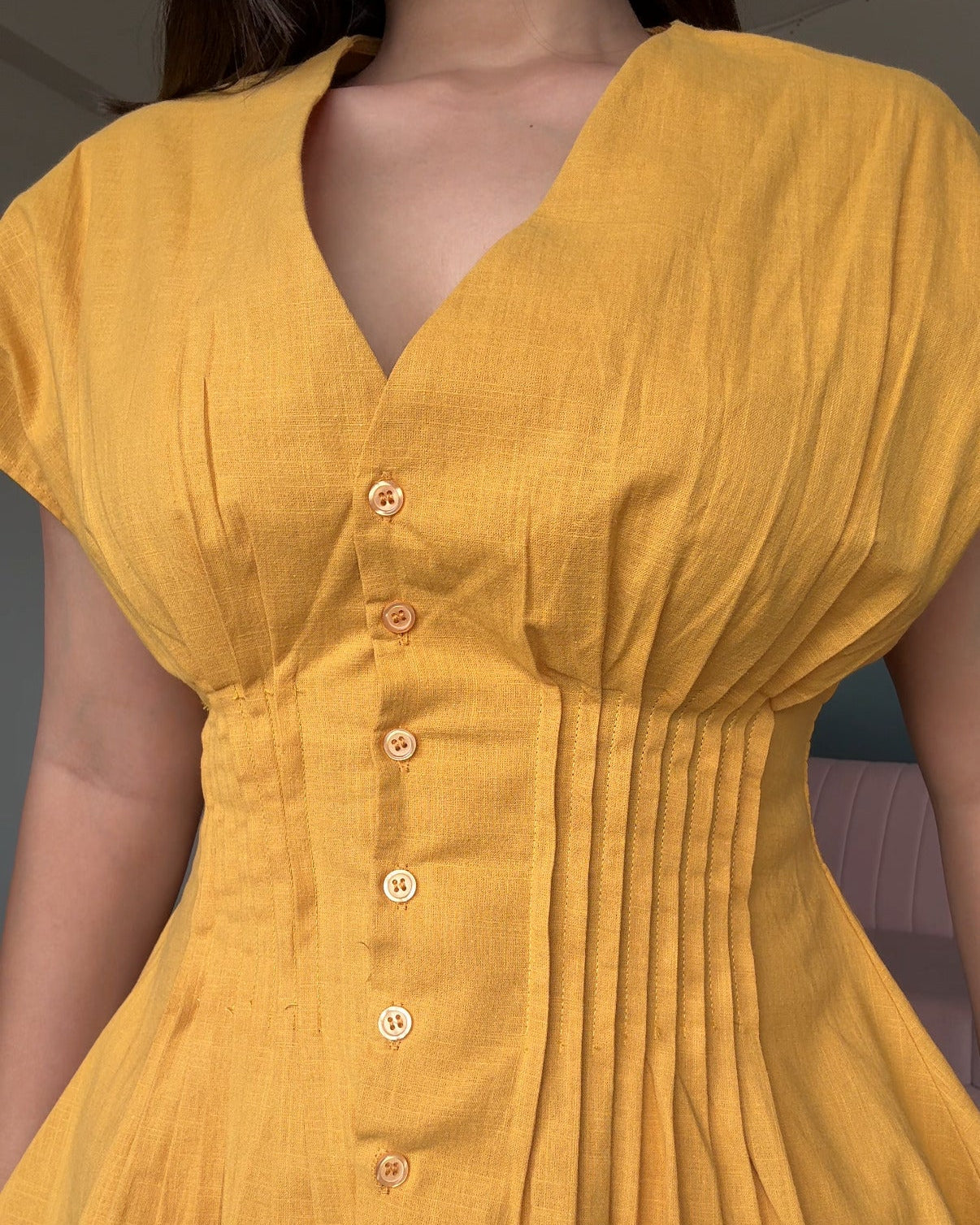 Cut Sleeve Peplum Cotton Blouse