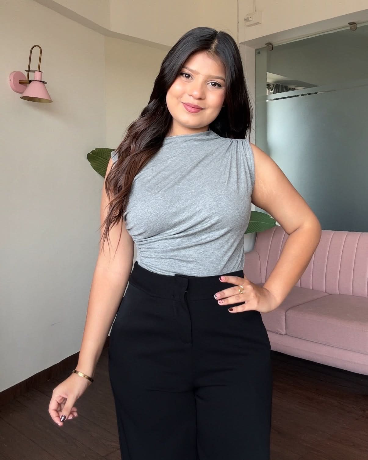 Cut Sleeves Draped Top