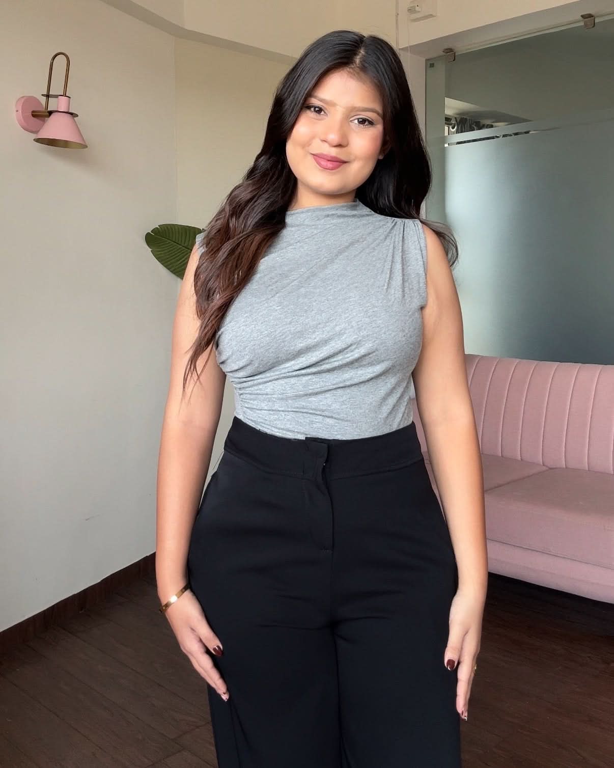 Cut Sleeves Draped Top