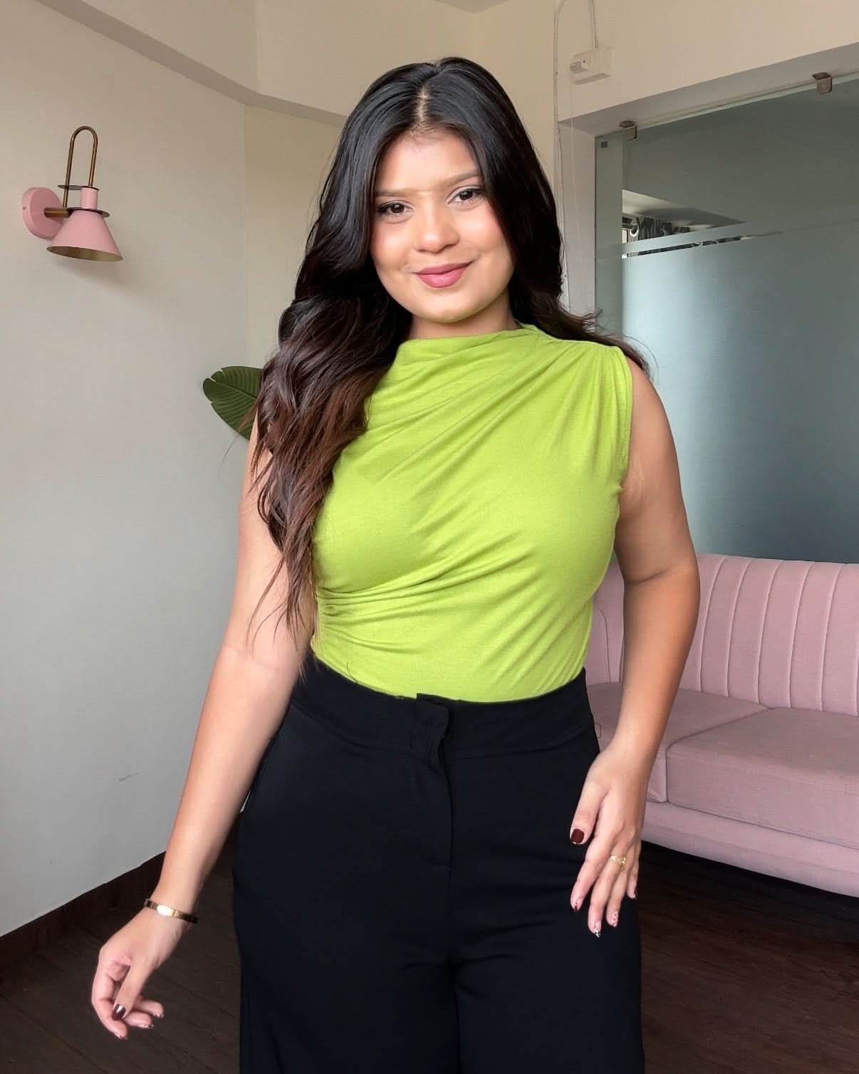 Cut Sleeves Draped Top