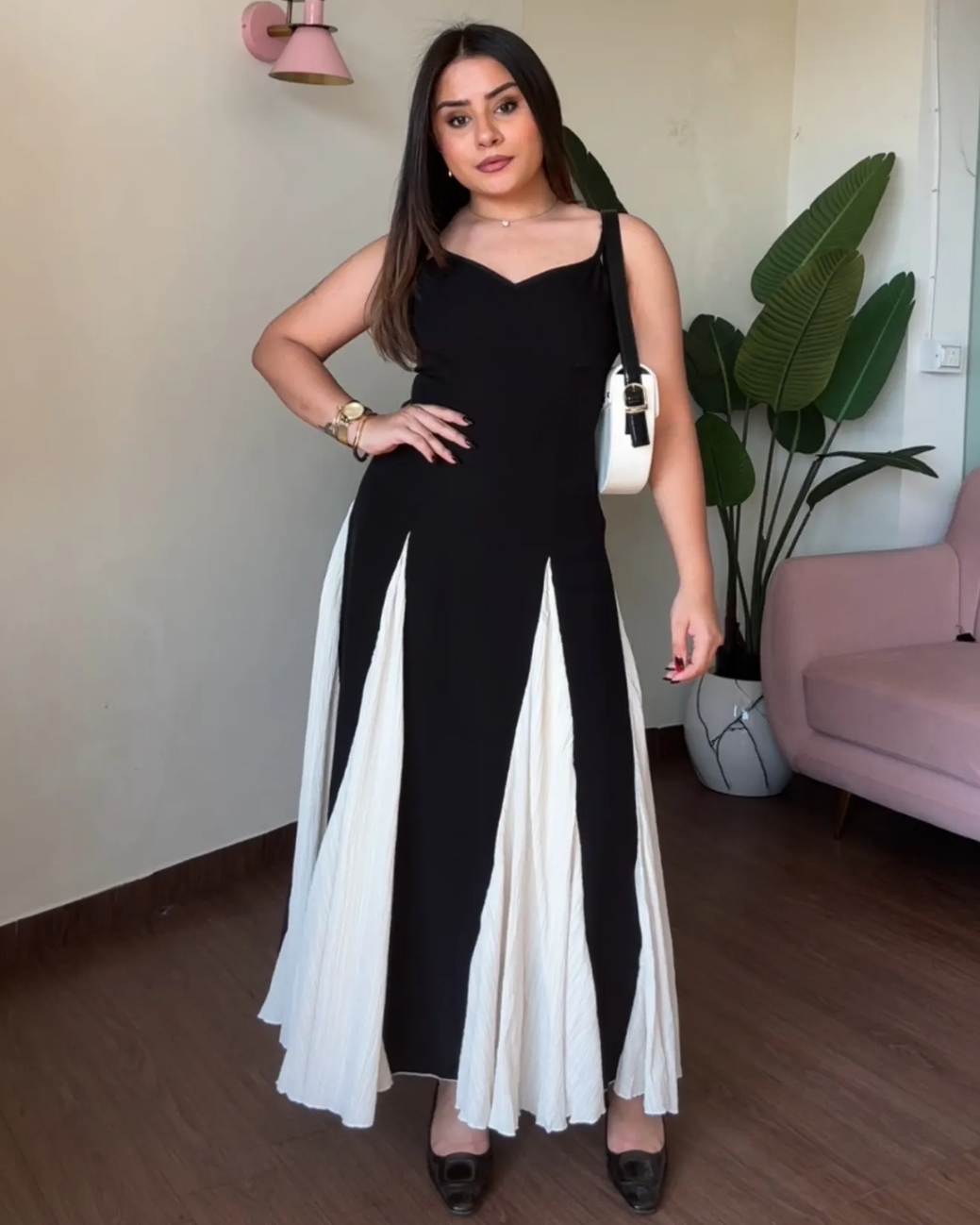 Dual Colour Long Maxi Dress