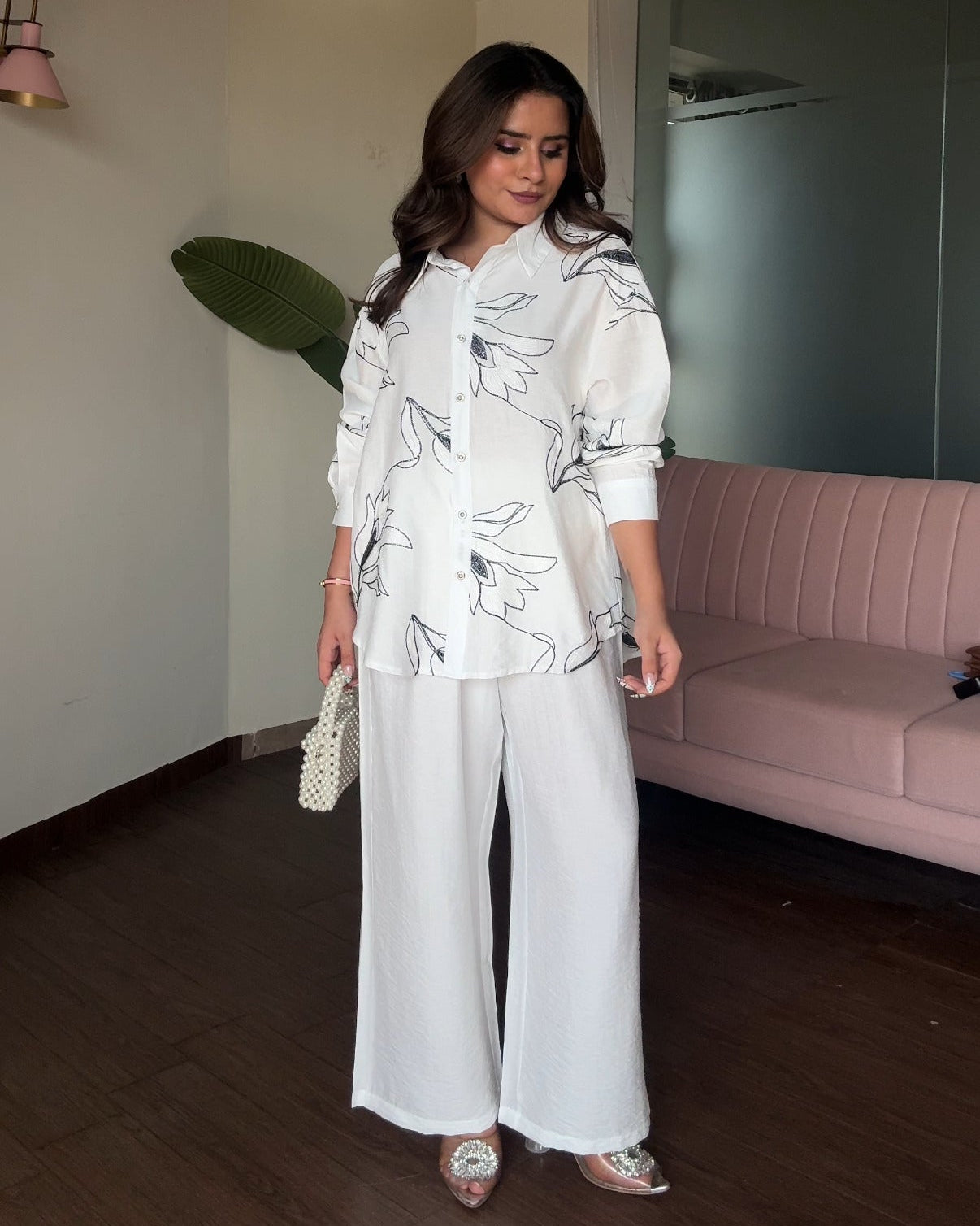 Embroidered Cotton Tulip Co-ord Set