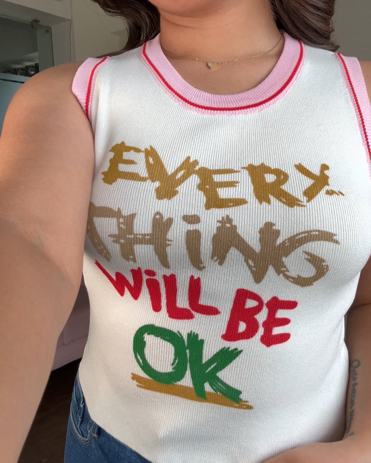 Everything Will Be Ok Crew Neck Tank Top