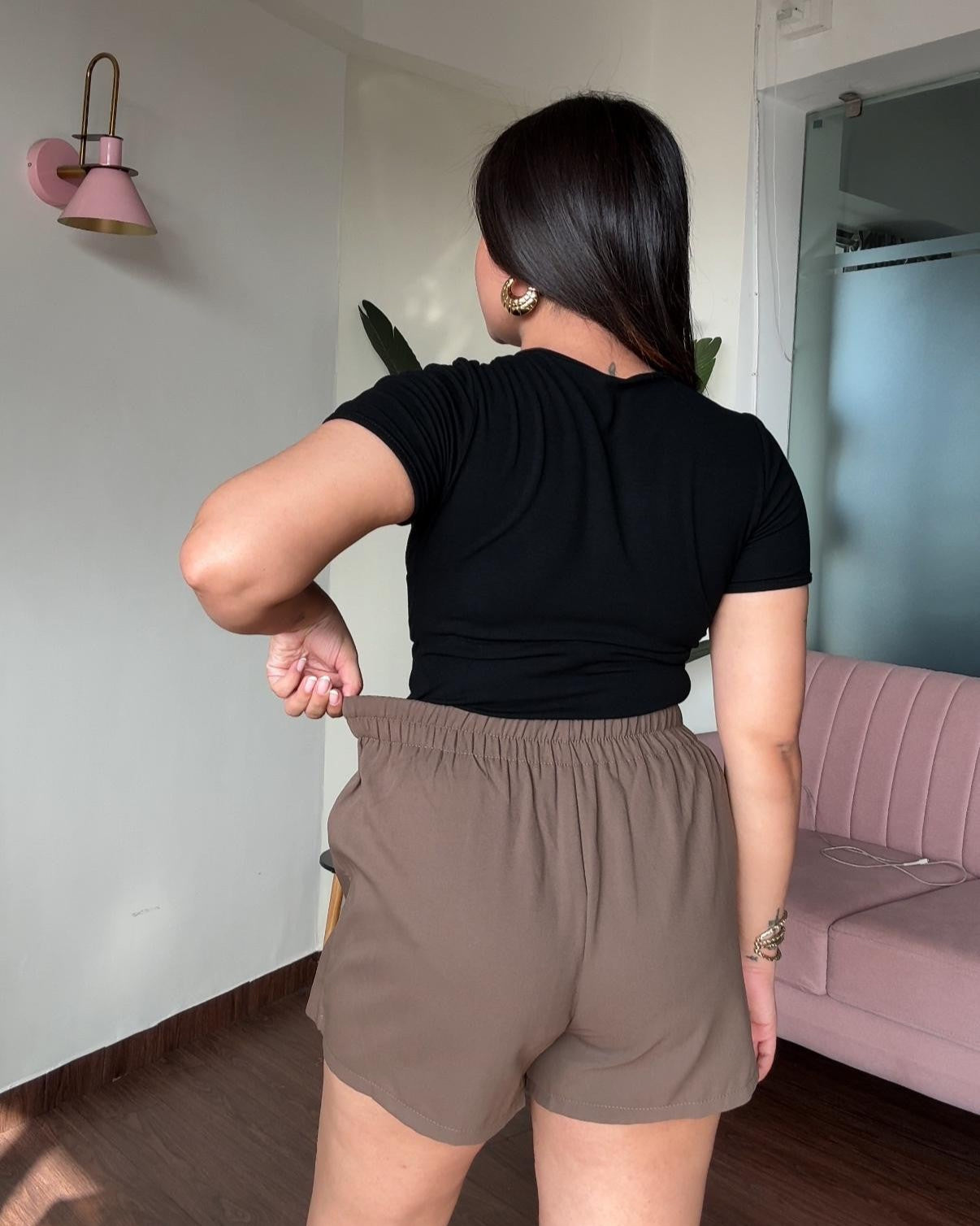 Fitted Solid Skort For Women
