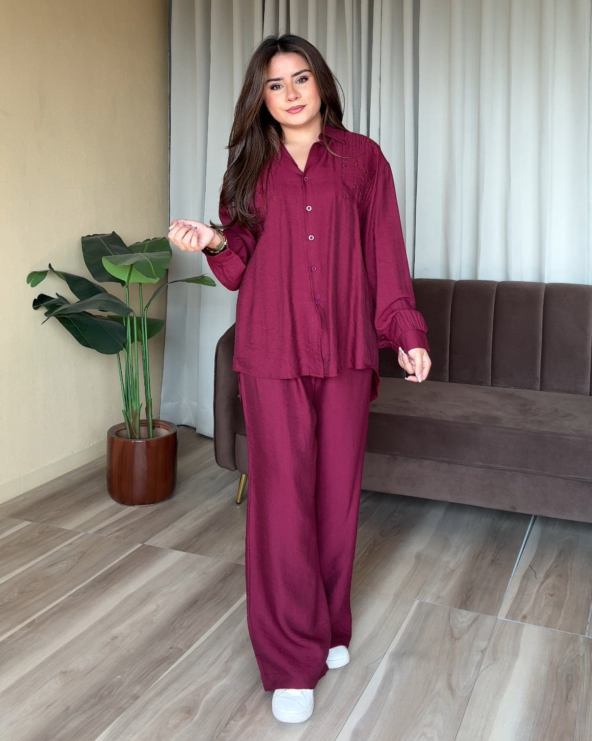 Floral Embroidered Relaxed Fit Summer Co-ord Set