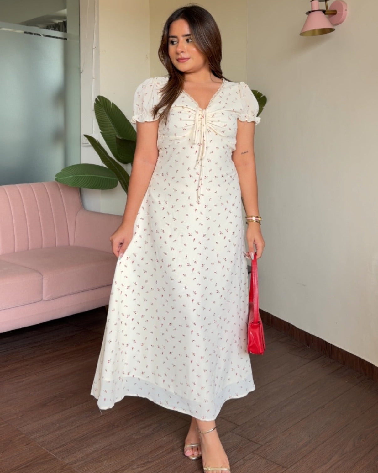 Floral Summer Sweetheart Neckline Dress