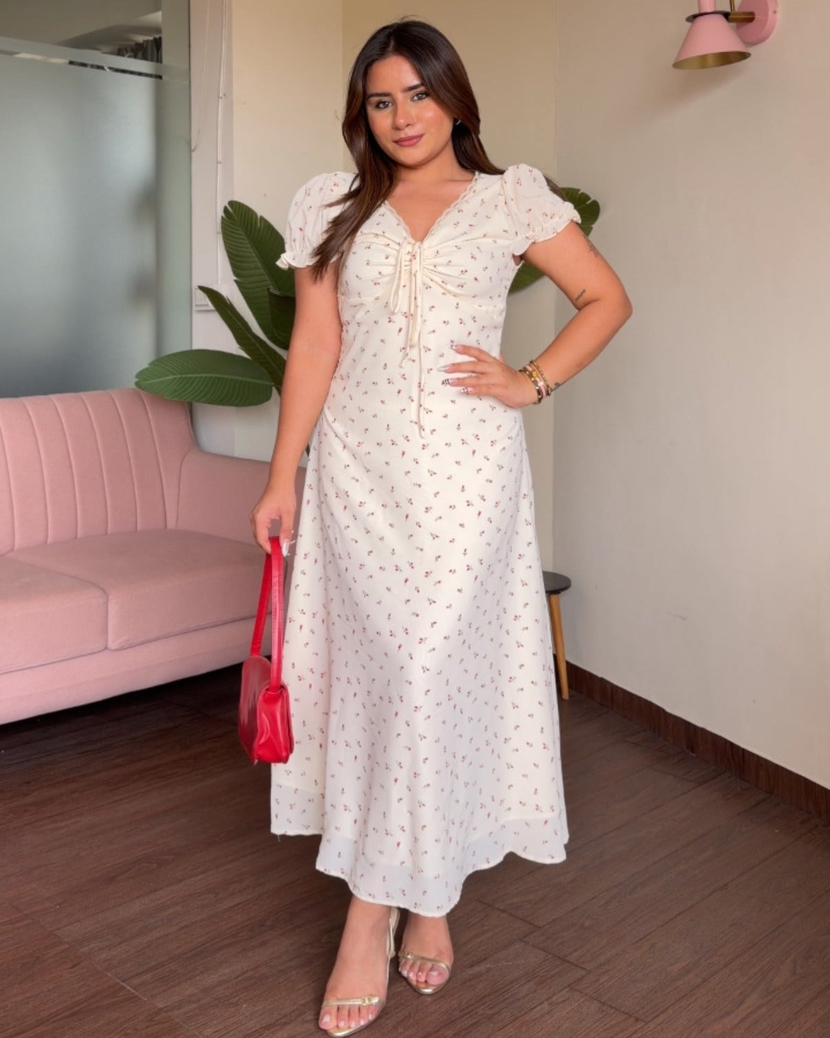 Floral Summer Sweetheart Neckline Dress