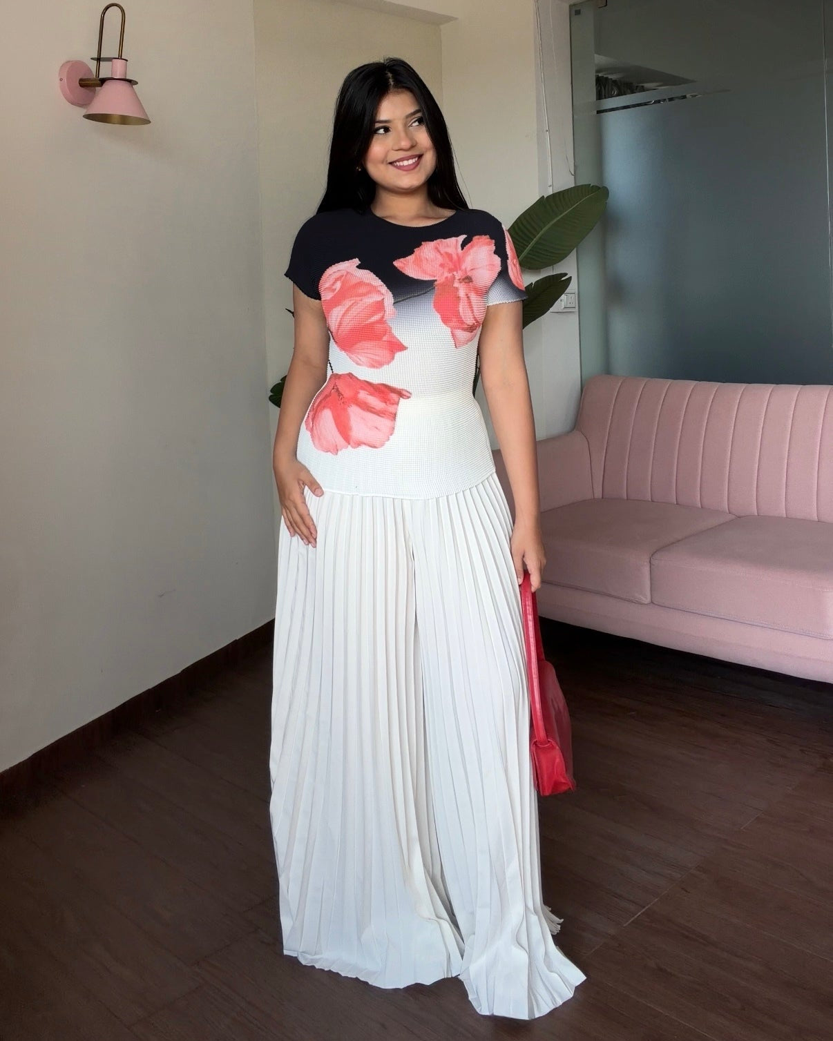 Floral Wrinkle Plazo Set