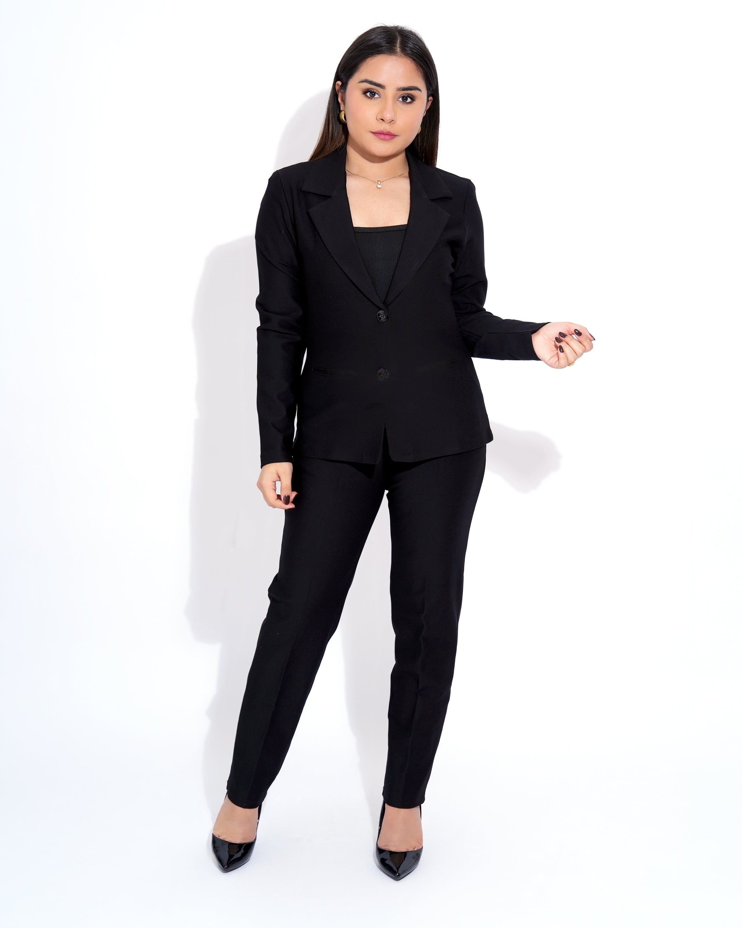 Formal Blazer And Slim Fit Trouser With Belt
