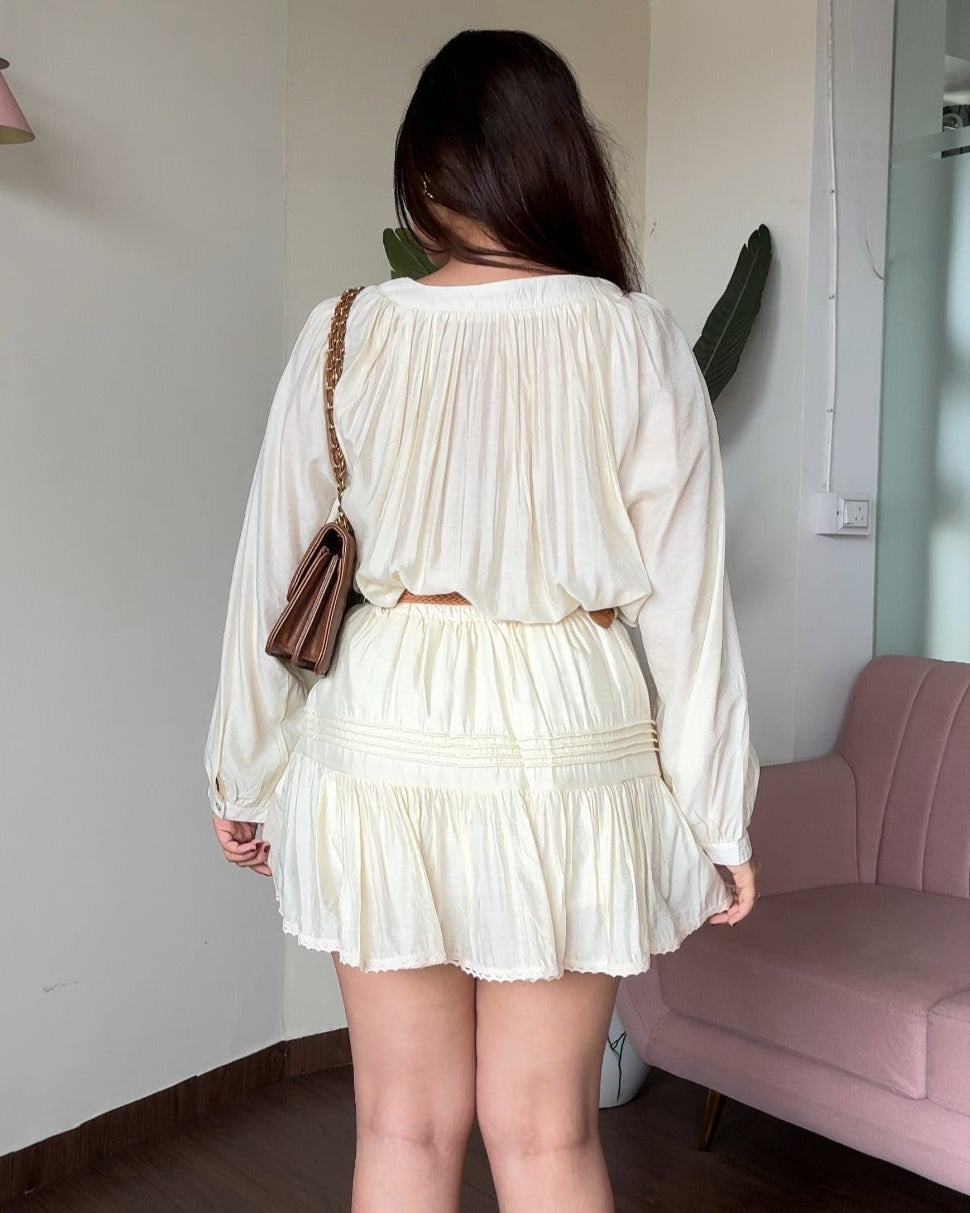 Frill Detailing Top And Skirt Set