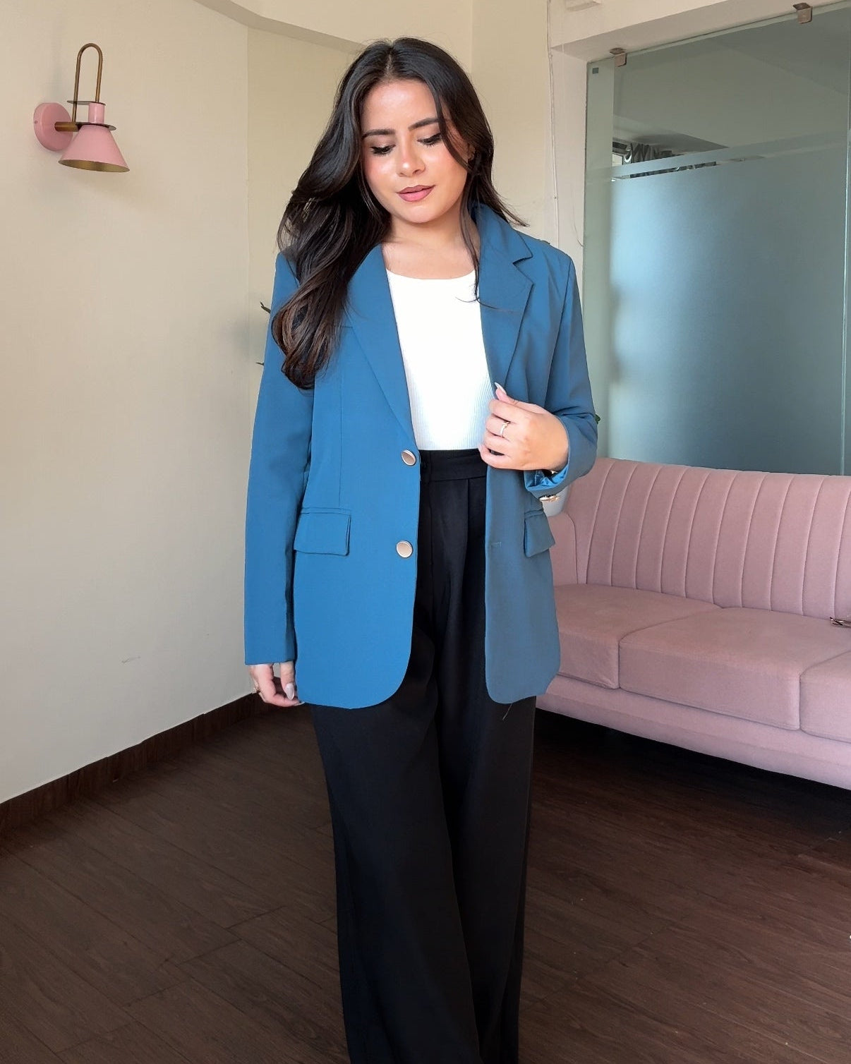 Golden Button Relaxed Fit Blazer
