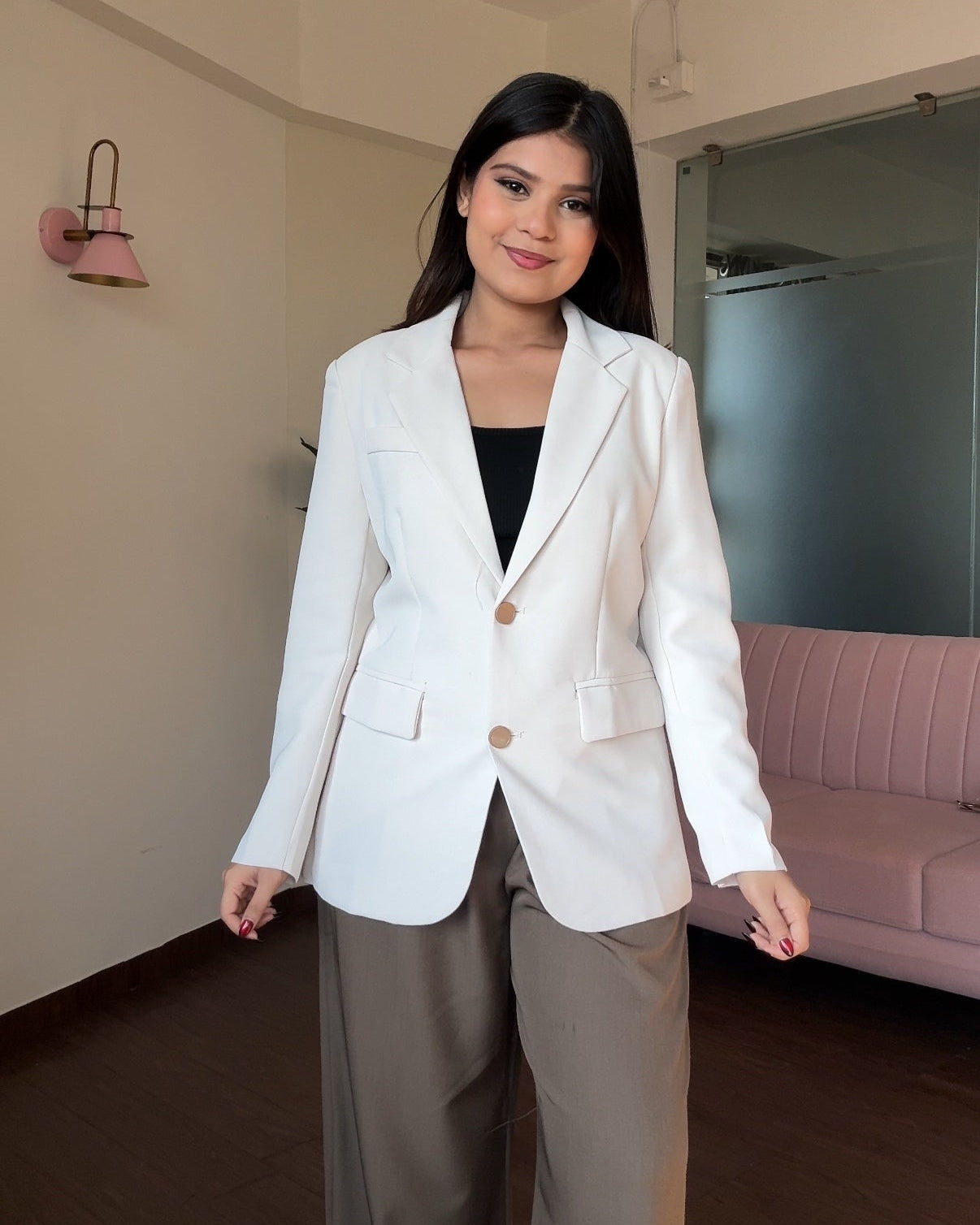 Golden Button Relaxed Fit Blazer