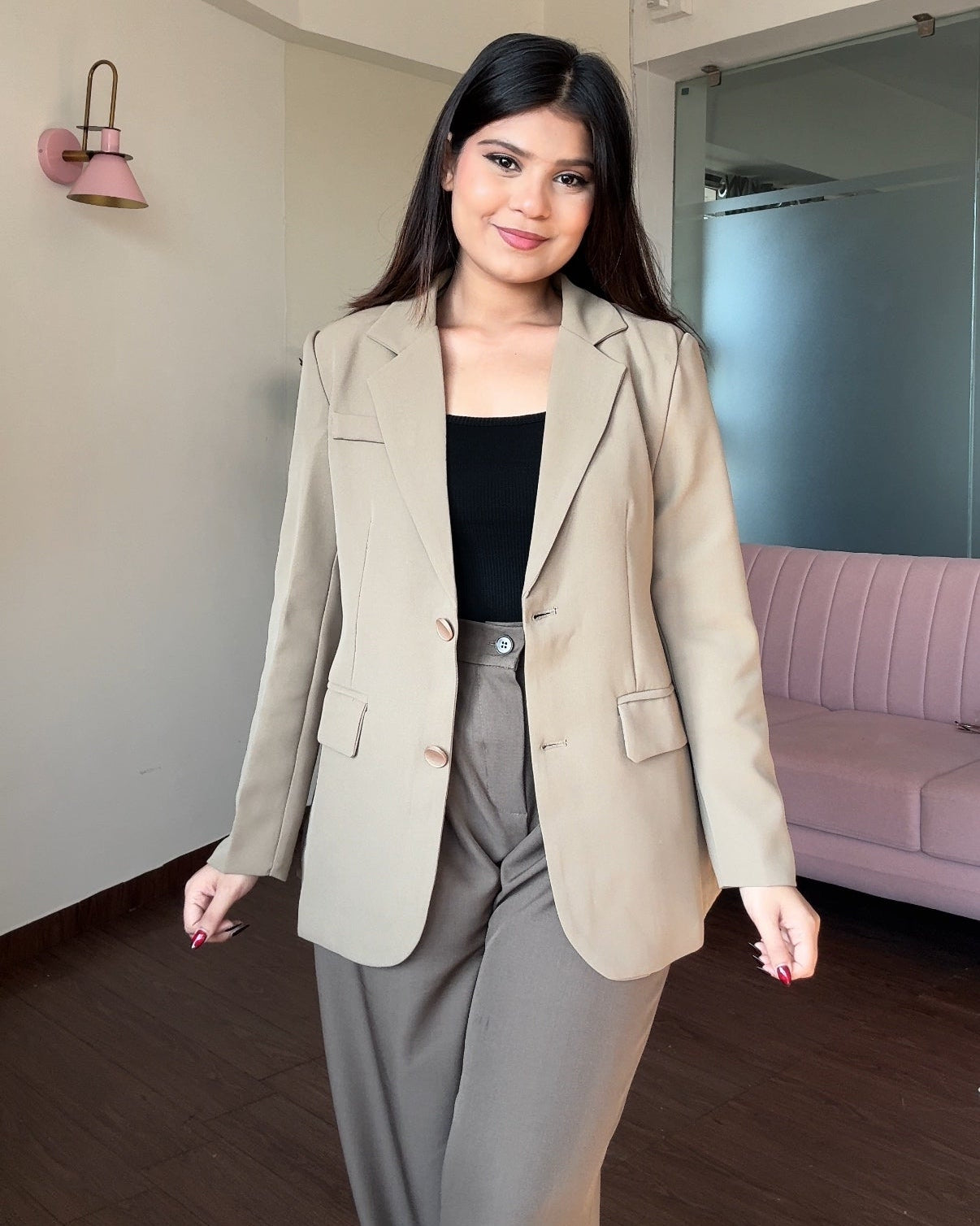Golden Button Relaxed Fit Blazer