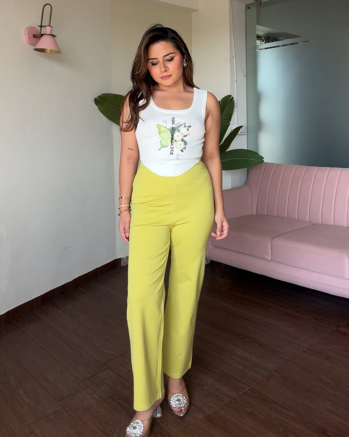 Graphic Tank Top And Pants Co-ord Set