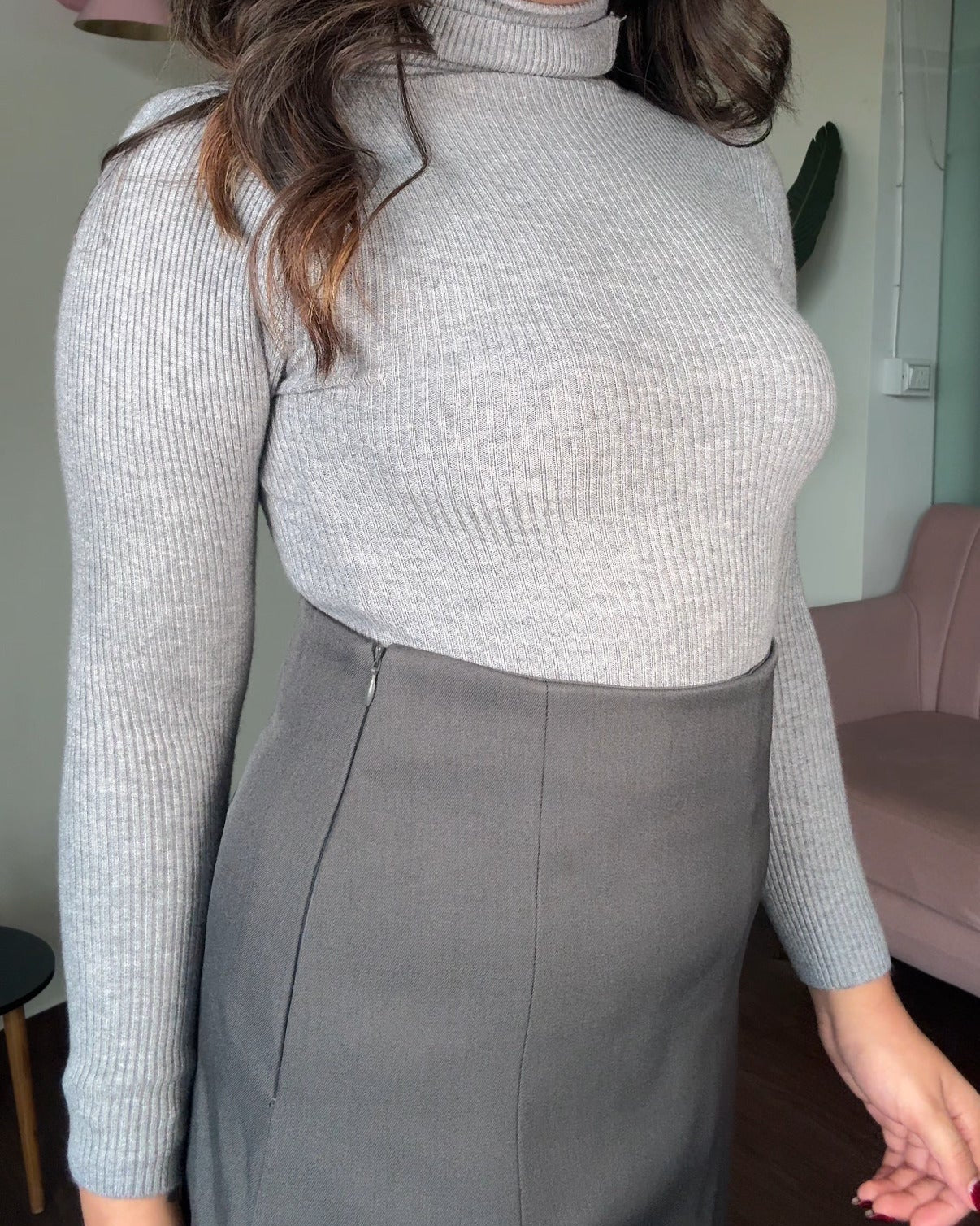 High Waisted Skort With Slit
