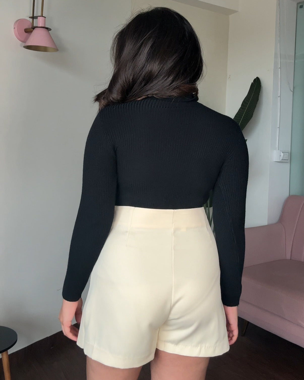 High Waisted Skort With Slit