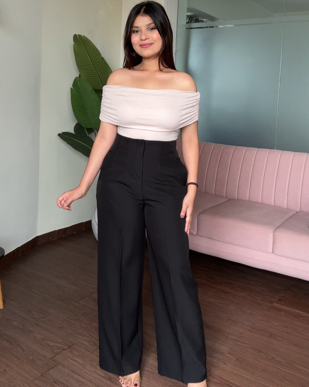 High Waisted Wide Leg Trousers