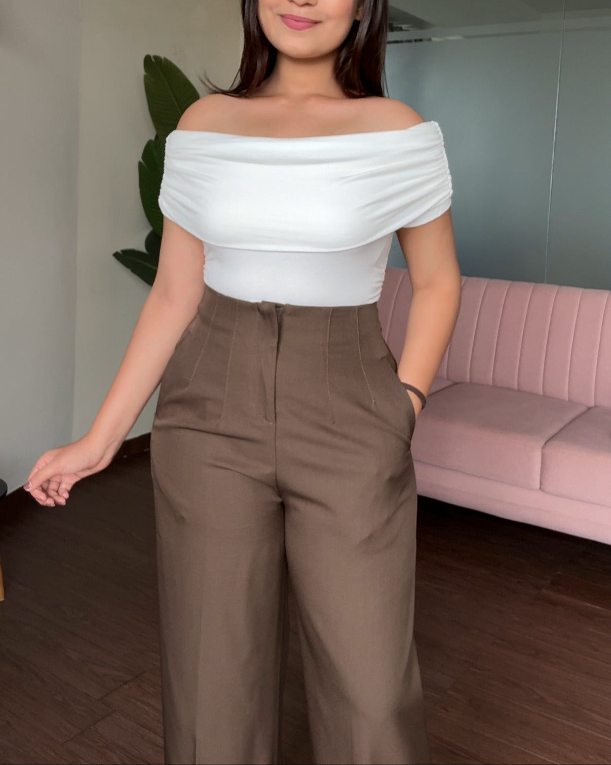 High Waisted Wide Leg Trousers