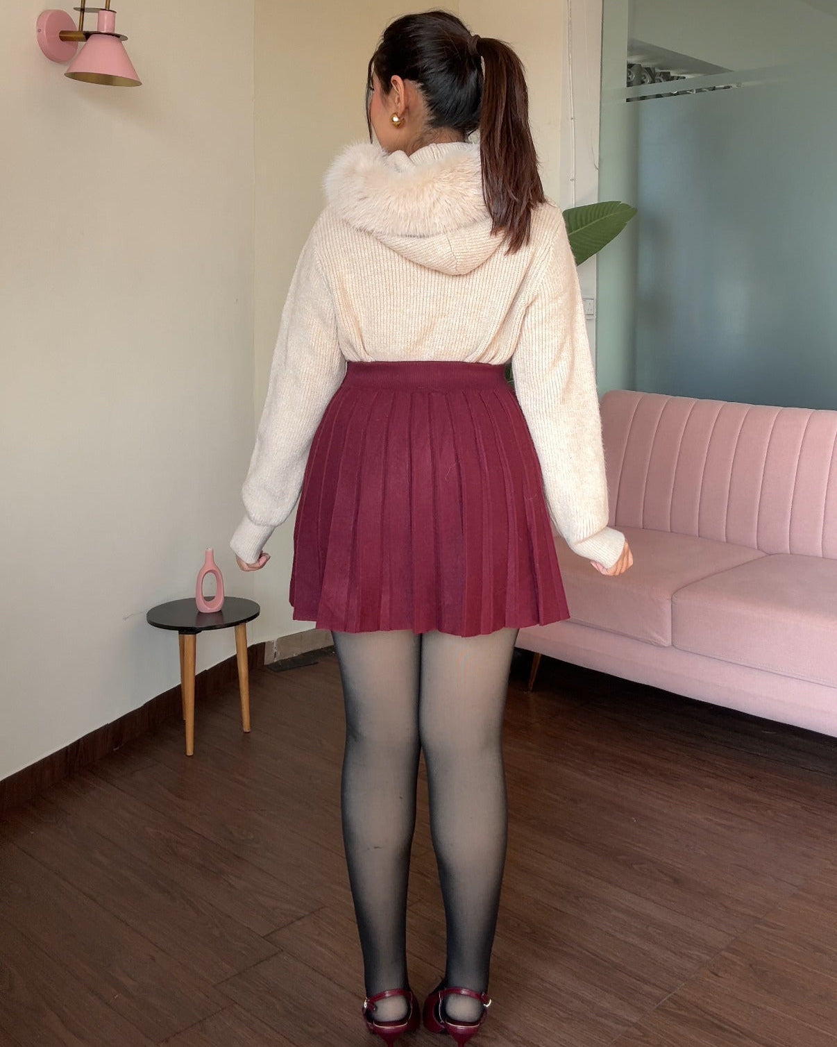 Knitted Tennis Pleated Skirt