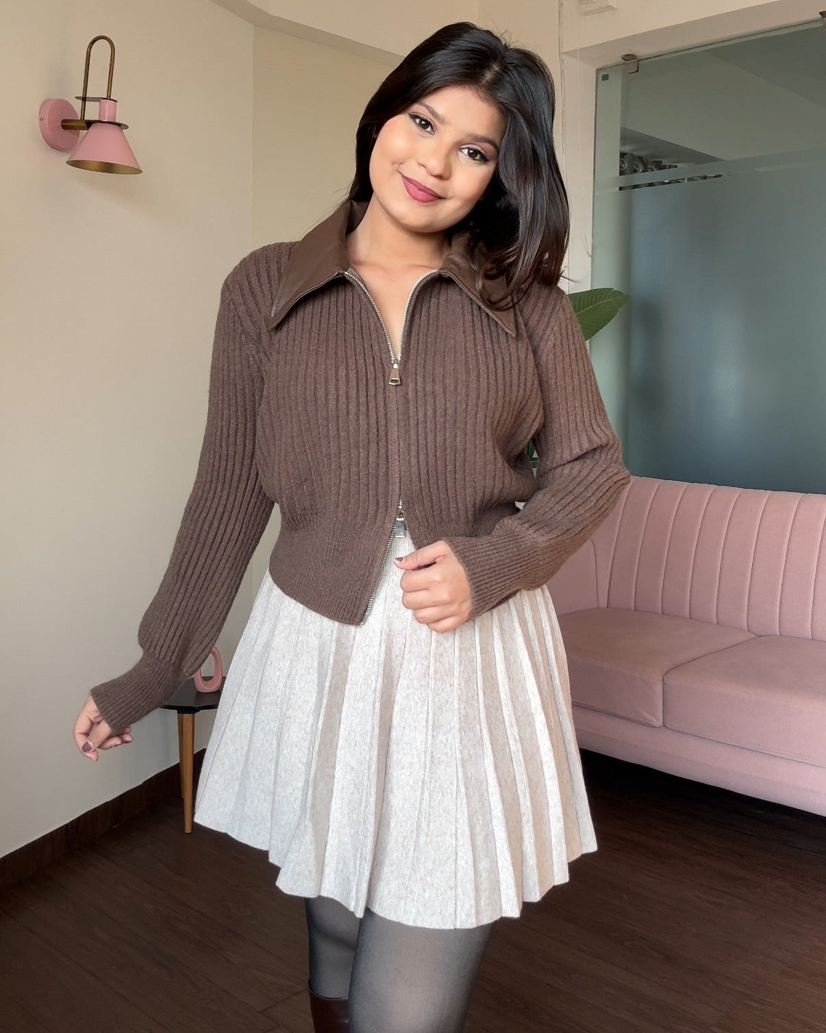 Knitted Tennis Pleated Skirt