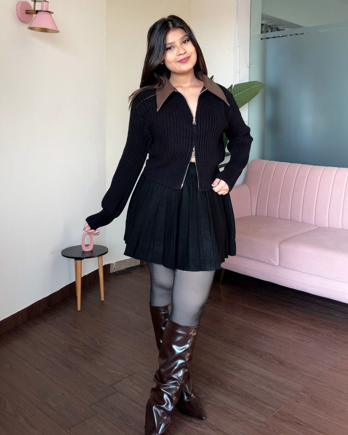 Knitted Tennis Pleated Skirt