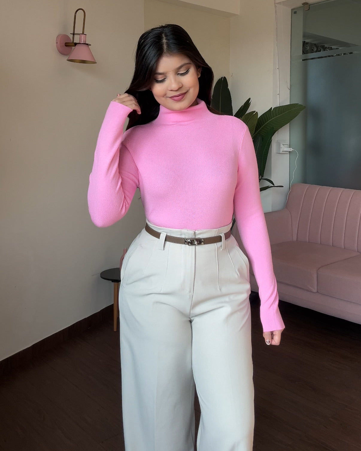 Ribbed Classic Turtleneck Top