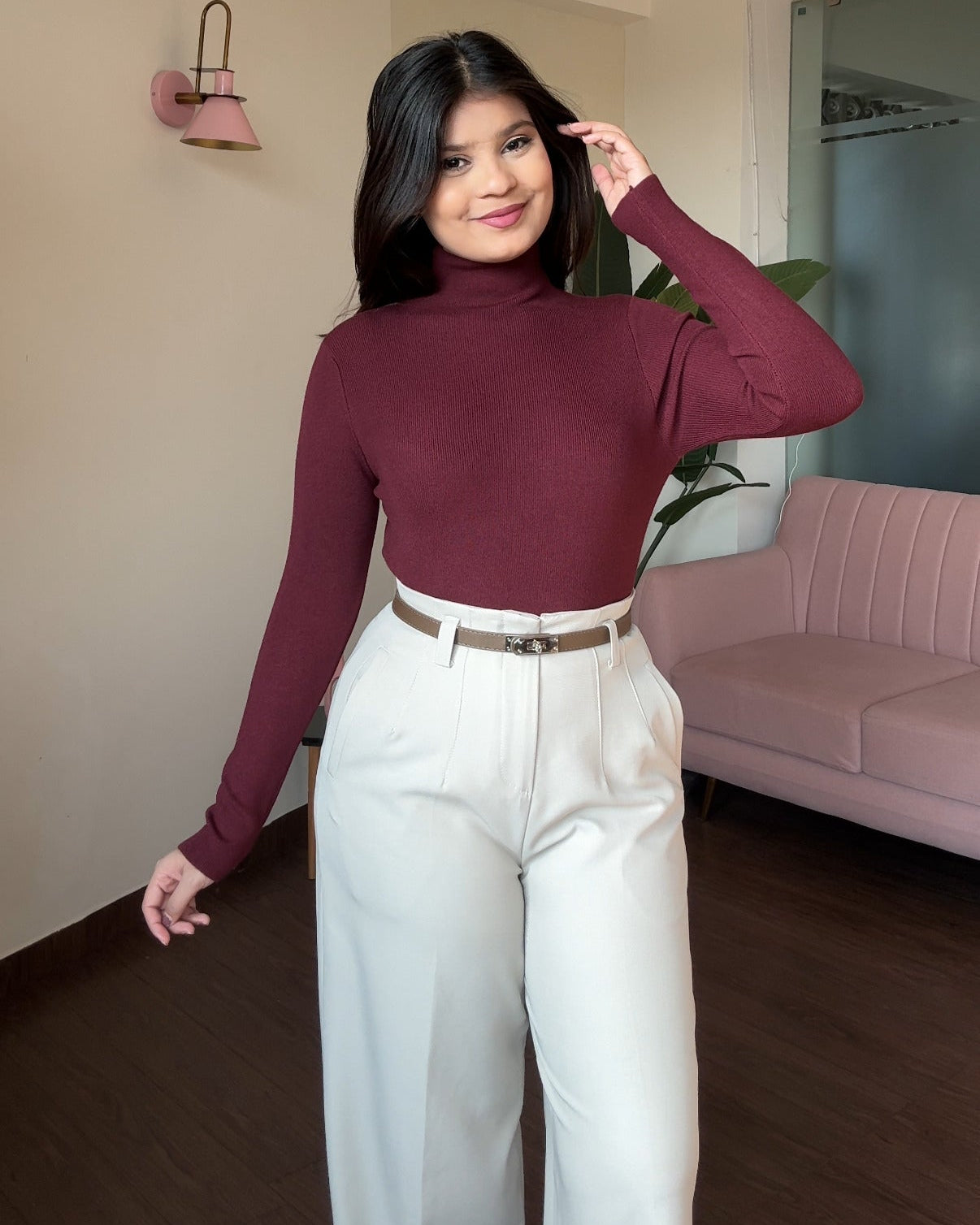 Ribbed Classic Turtleneck Top